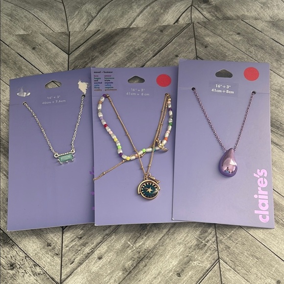 Claire's Women Necklace Set - Multicolor, Gold, Purple - Picture 1 of 4